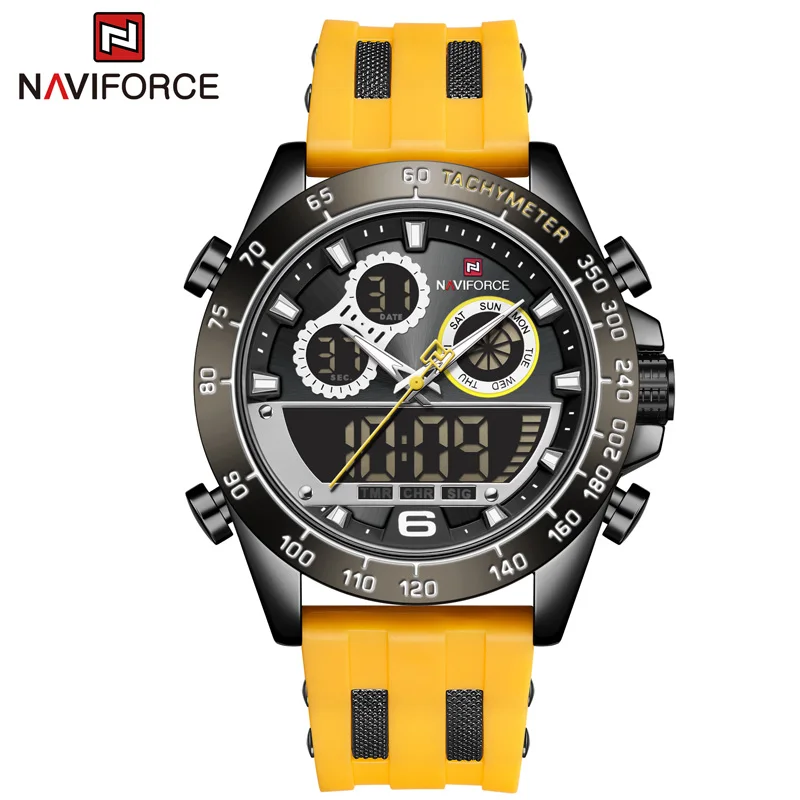 NAVIFORCE Luxury Brand Big Dial Watch For Men Waterproof Military Quartz Wrist Male Sports Chronograph Clock Watches 2021 | Наручные часы
