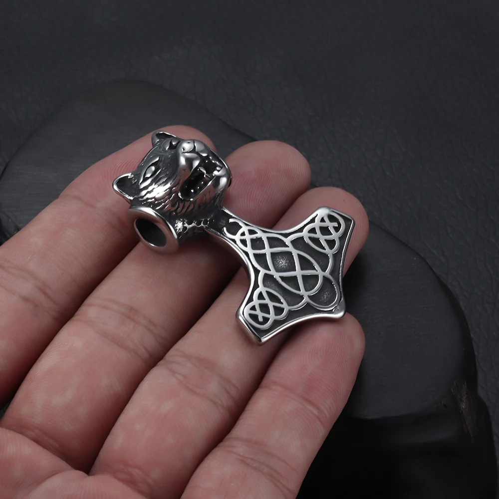 Кулон из нержавеющей стали с топором Viking Wolf отверстие 5 мм для ювелирных изделий