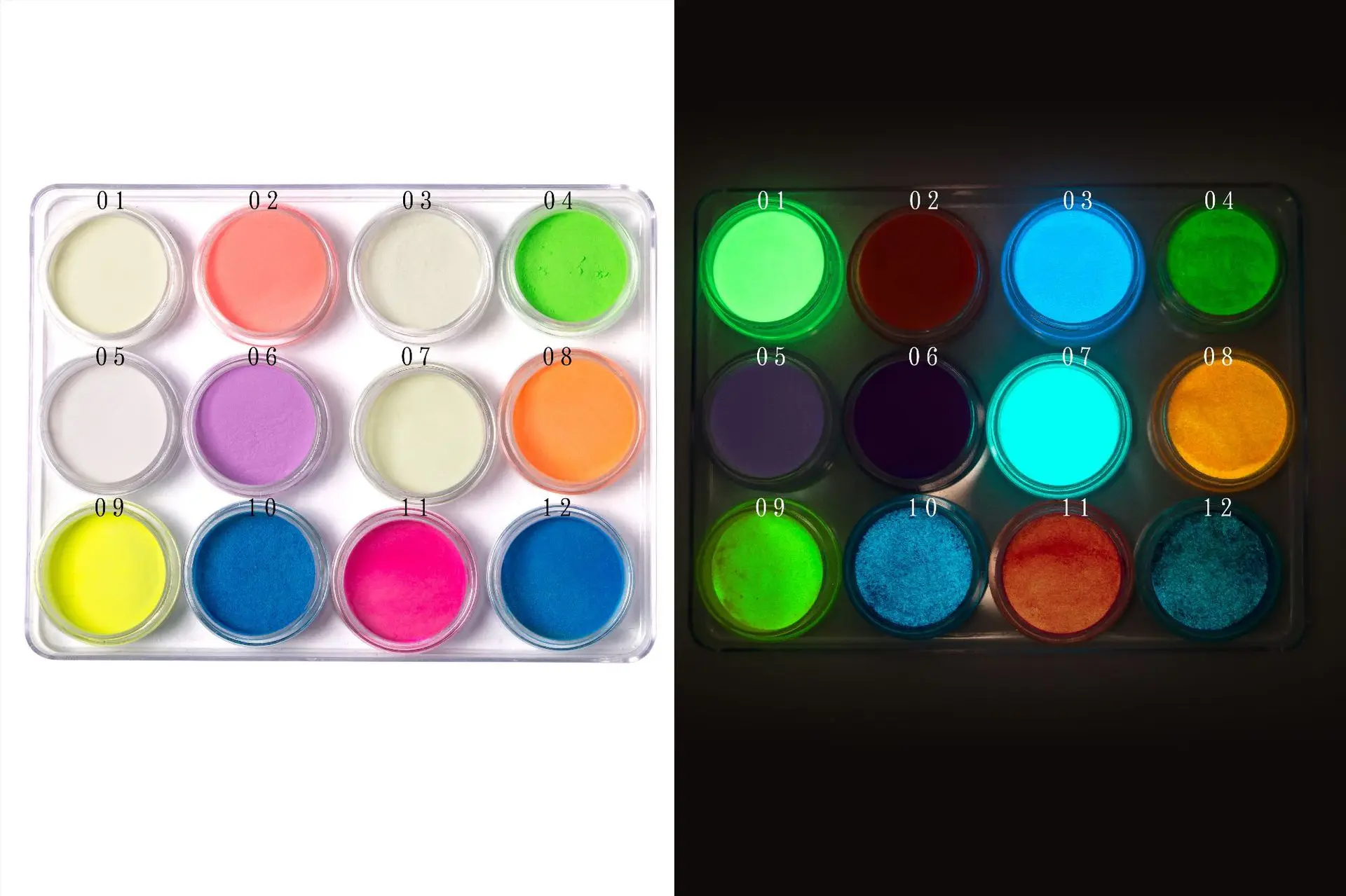 12colors/Sets Nail color luminous powder fluorescent luminous powder super luminous storage powder 12 color suit Hot sales
12colors/Sets Nail color luminous powder fluorescent luminous powder super luminous storage powder 12 color suit Hot sales
