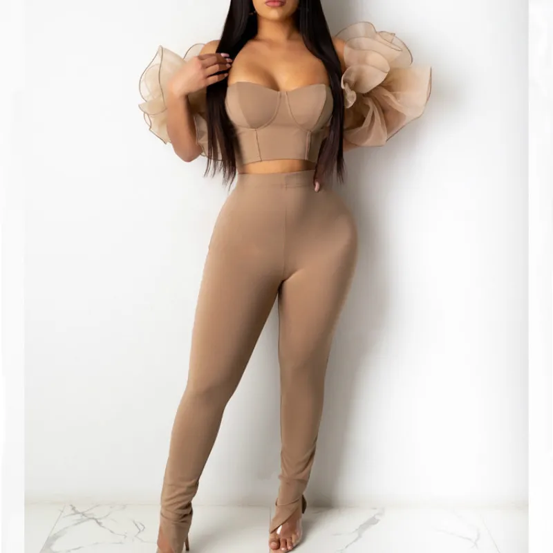 Women Sexy Strapless Short Top And Skinny Pencil Pants Suits 2021 Summer Puff Sleeve Two Piece Sets Lady Solid Outfit Streetwear
Women Sexy Strapless Short Top And Skinny Pencil Pants Suits 2021 Summer Puff Sleeve Two Piece Sets Lady Solid Outfit Streetwear