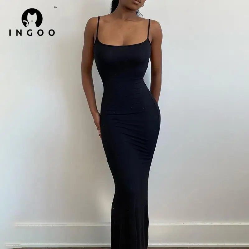 INGOO Spaghetti Strap Backless Sexy Trumpet Long Dress Women Sleeveless Elegant Bodycon Dresses Solid casual Commute Maxi Dress
INGOO Spaghetti Strap Backless Sexy Trumpet Long Dress Women Sleeveless Elegant Bodycon Dresses Solid casual Commute Maxi Dress