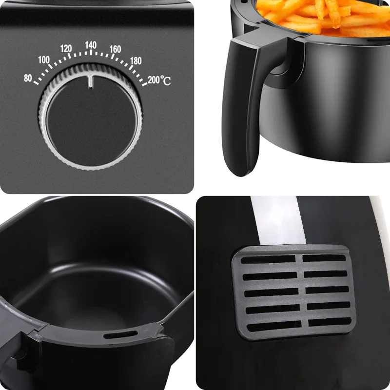 Air Fryer Household Multi-Function Large-Capacity Healthy Sootless Fryer Deep Frying Pan Air Fryer 
Air Fryer Household Multi-Function Large-Capacity Healthy Sootless Fryer Deep Frying Pan Air Fryer
