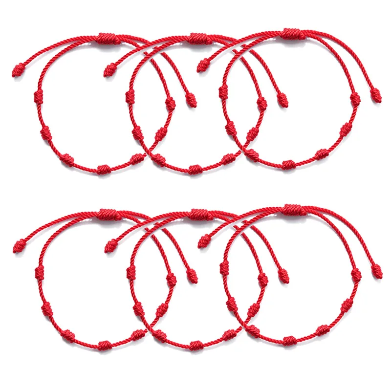 Handmade 7 Knots Red String Roped Bracelet for Friends Couple Friendship Lucky Amulet Braid Rope Bracelets Wristbands
Handmade 7 Knots Red String Roped Bracelet for Friends Couple Friendship Lucky Amulet Braid Rope Bracelets Wristbands