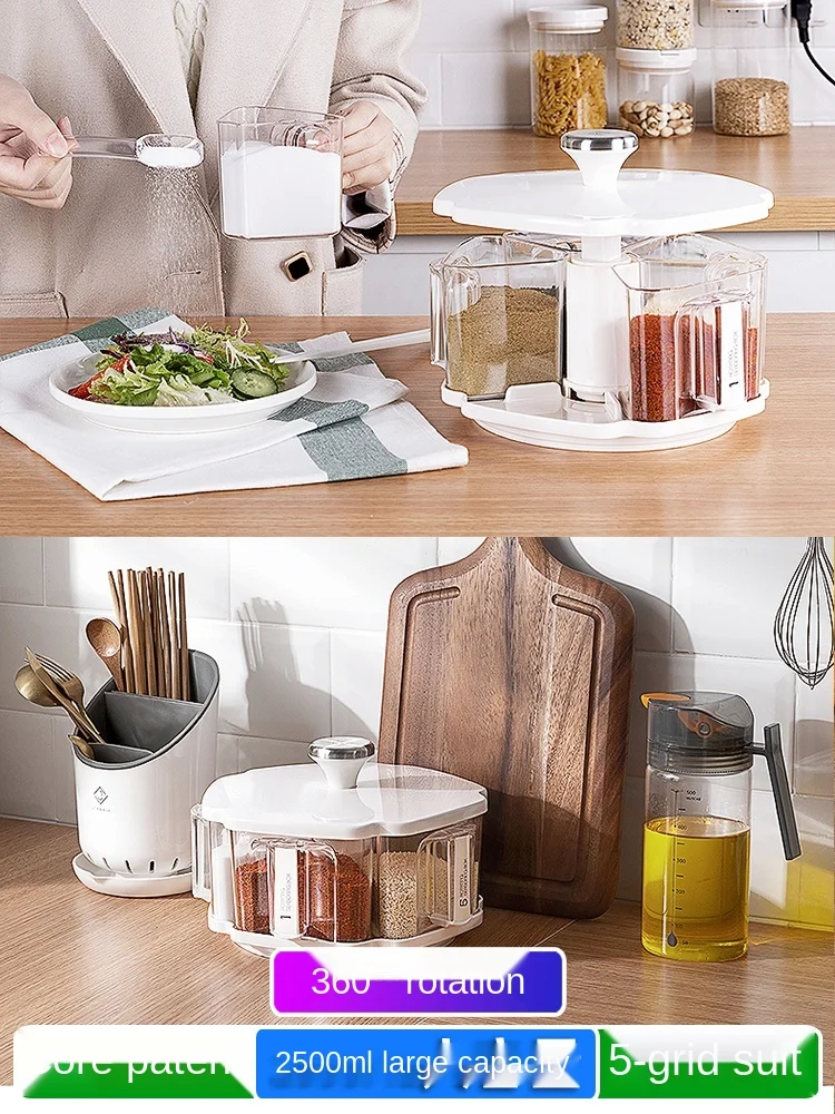 Rotary Seasoning Box Kitchen Seasoning Jar Bottle Combination Supplies Set Household Complete Collection Integrated Storage
Rotary Seasoning Box Kitchen Seasoning Jar Bottle Combination Supplies Set Household Complete Collection Integrated Storage