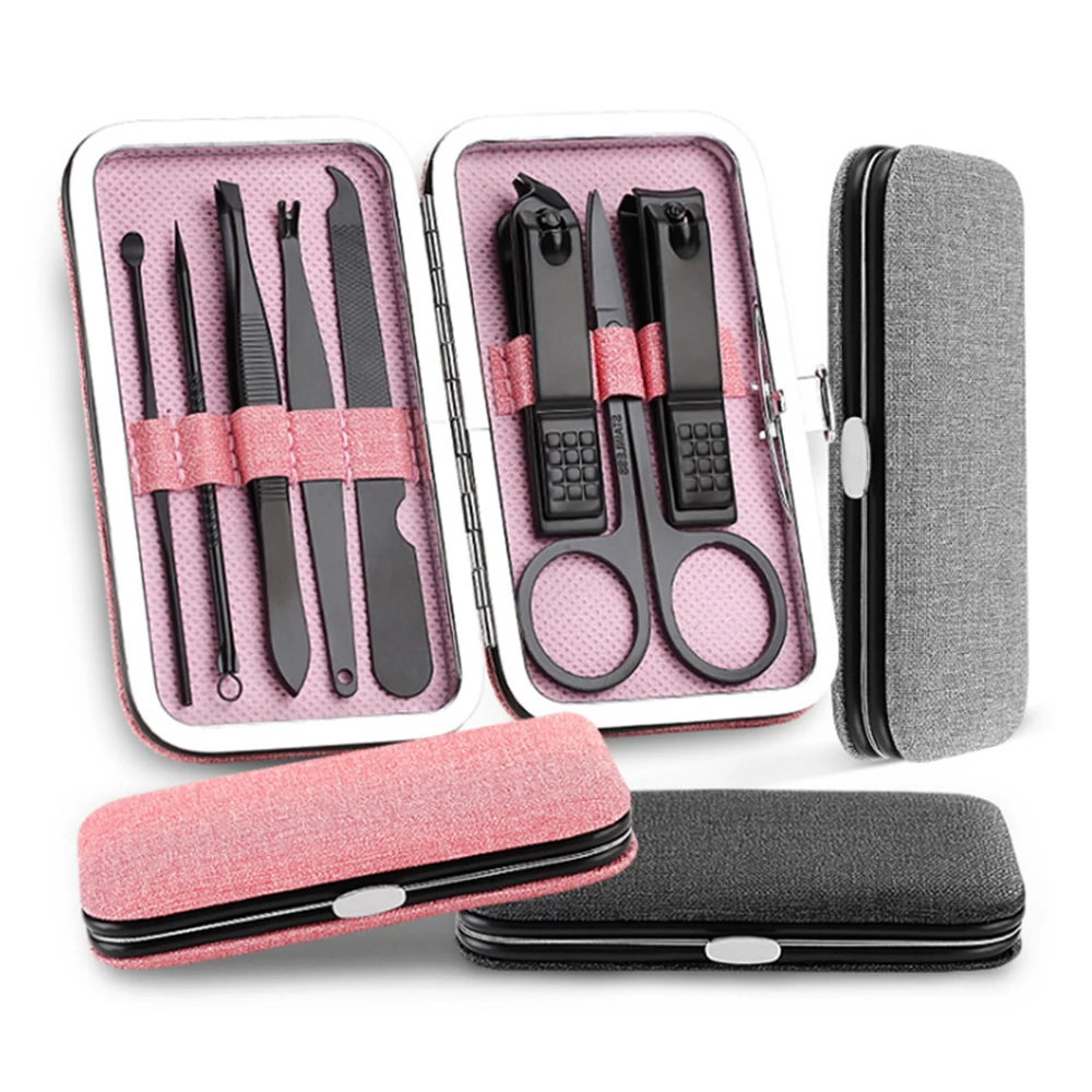 8pcs Multifunction Nail Clippers Stainless Steel Black Pedicure Scissor Tweezers For Nails Manicure Set Kit Accessories And Tool
8pcs Multifunction Nail Clippers Stainless Steel Black Pedicure Scissor Tweezers For Nails Manicure Set Kit Accessories And Tool
