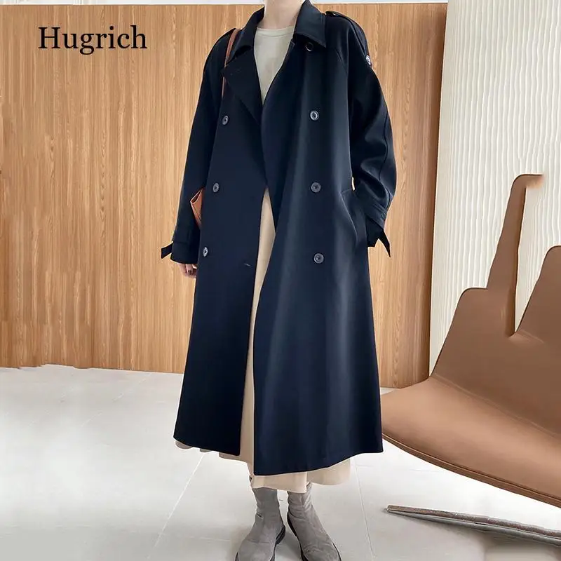 Fashion Trench Coat Women's Autumn 2021 New Laple Loose Double Breasted Lace Up Waist Long Sleeve Windbreaker 5E3639
Fashion Trench Coat Women's Autumn 2021 New Laple Loose Double Breasted Lace Up Waist Long Sleeve Windbreaker 5E3639