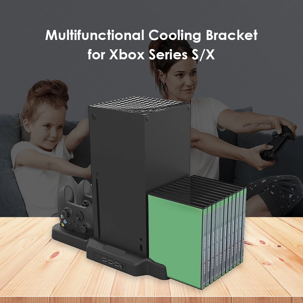 Охлаждающая подставка с 3 портами USB, 11 слотов для игровых приставок, для Xbox Series S, X, с вентилятором
Охлаждающая подставка с 3 портами USB, 11 слотов для игровых приставок, для Xbox Series S, X, с вентилятором