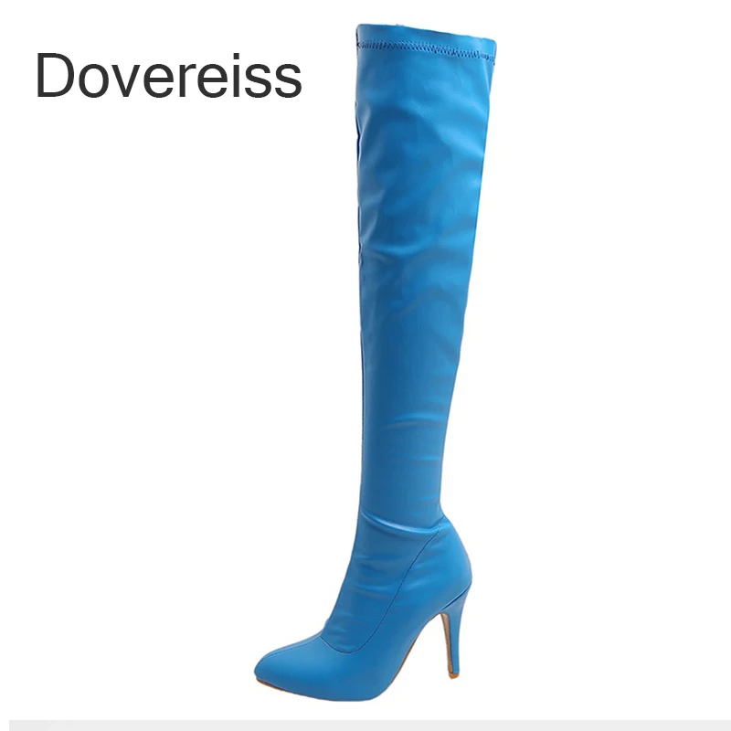 Женские сапоги выше колена на шпильке, желтые, розовые, синие сапоги с острым носком, обувь на зиму, 44, 45, 46, 47, 48 
Женские сапоги выше колена на шпильке, желтые, розовые, синие сапоги с острым носком, обувь на зиму, 44, 45, 46, 47, 48