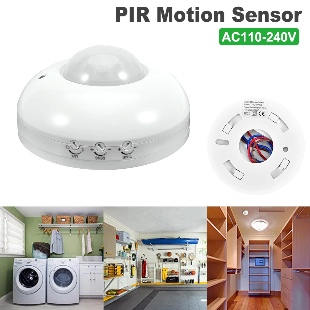 110-240V PIR Infrared Motion Sensor Detector Switch Light Sensor Security Human Body Motion Inductor Switch for Indoor Lighting
110-240V PIR Infrared Motion Sensor Detector Switch Light Sensor Security Human Body Motion Inductor Switch for Indoor Lighting
