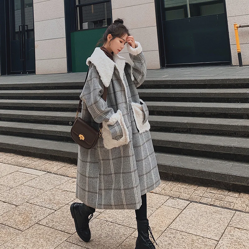 Brand New Winter Wool Blend Coat for Women Thick Warm Lady Outerwear Lambswool Long Female Clothes Loose Oversize
Brand New Winter Wool Blend Coat for Women Thick Warm Lady Outerwear Lambswool Long Female Clothes Loose Oversize