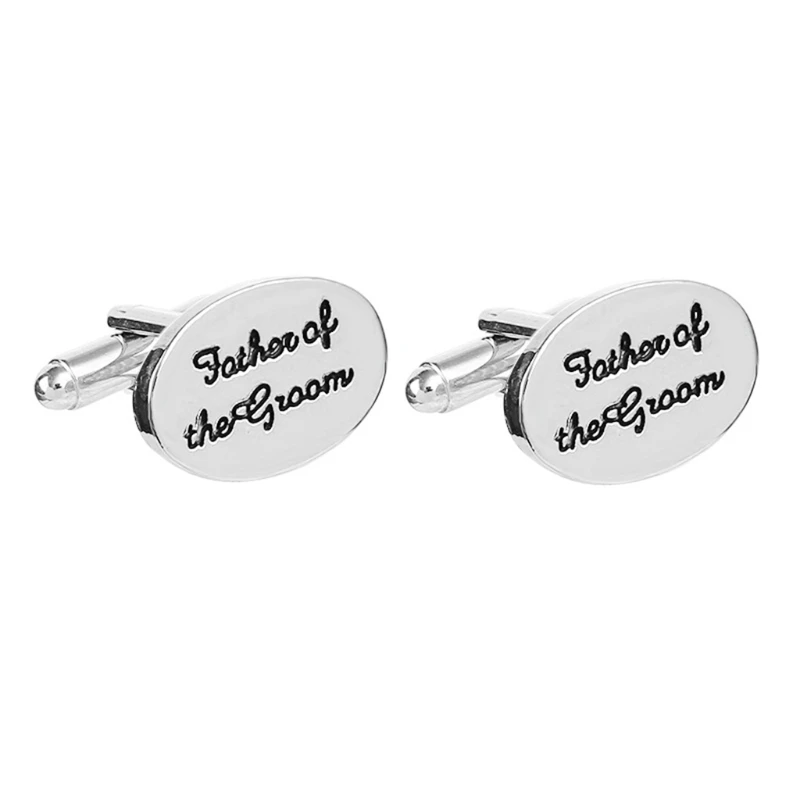 Men's Wedding Cuff Links Silver Color Round Shape Father of the Groom Design Quality Alloy Cufflinks Durable and Unfaded T84A
Men's Wedding Cuff Links Silver Color Round Shape Father of the Groom Design Quality Alloy Cufflinks Durable and Unfaded T84A