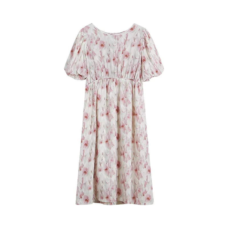 French Style Sweet Print Dress Summer Loose Short Sleeve Chiffon Puff Sleeve Dresses for Women Simple A Line Vestido De Mujer
French Style Sweet Print Dress Summer Loose Short Sleeve Chiffon Puff Sleeve Dresses for Women Simple A Line Vestido De Mujer