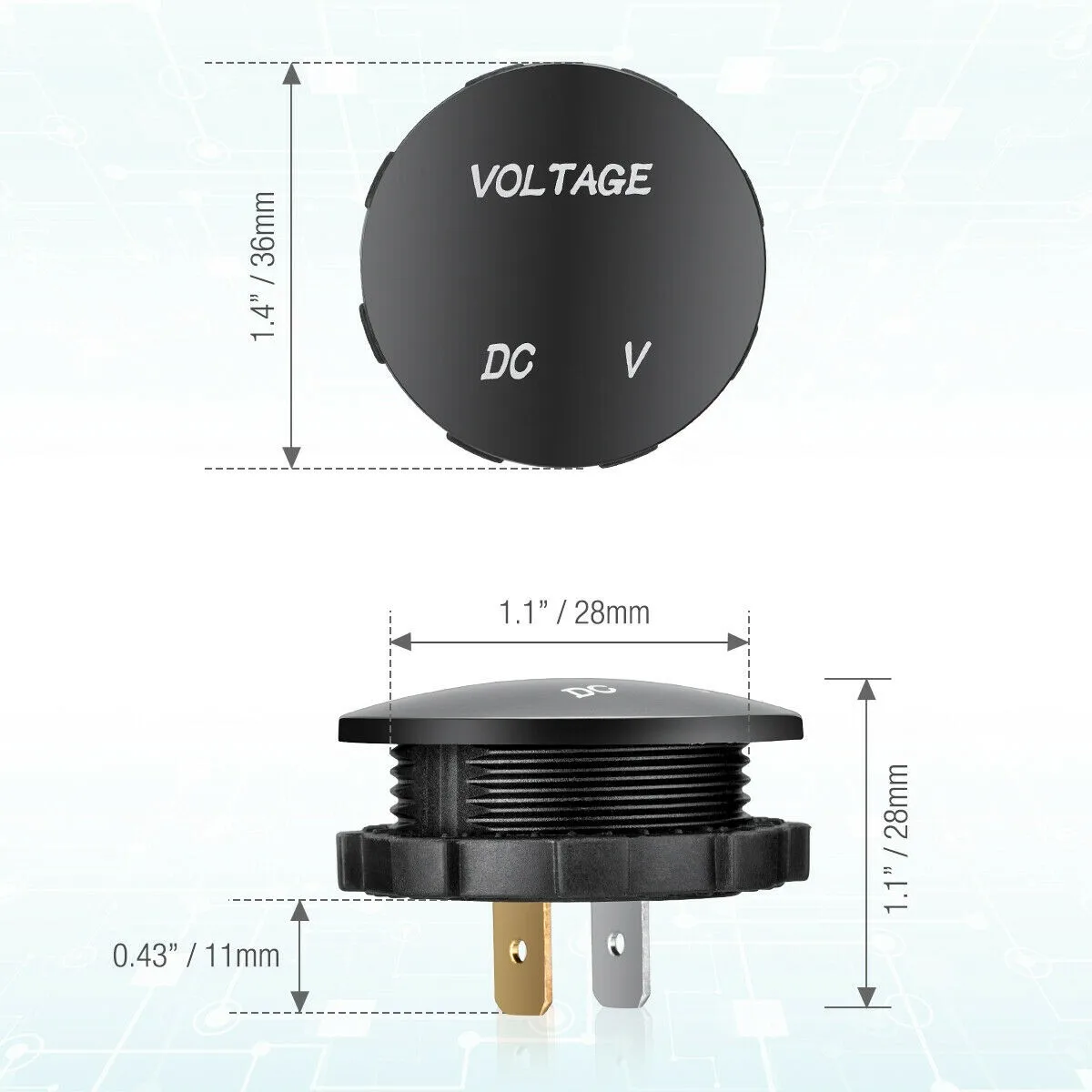 Mini Round Car Motorcycle DC12V-24V Digital LED Display Voltmeter Voltage Gauge Tester Monitor Display Voltmeter
Mini Round Car Motorcycle DC12V-24V Digital LED Display Voltmeter Voltage Gauge Tester Monitor Display Voltmeter