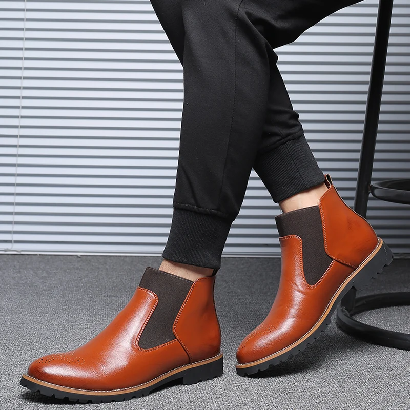 Autumn/Spring Men's Chelsea Boots British Style Fashion Ankle Boots Black/Camel/Red Brogues Soft Leather Casual Shoes
Autumn/Spring Men's Chelsea Boots British Style Fashion Ankle Boots Black/Camel/Red Brogues Soft Leather Casual Shoes
