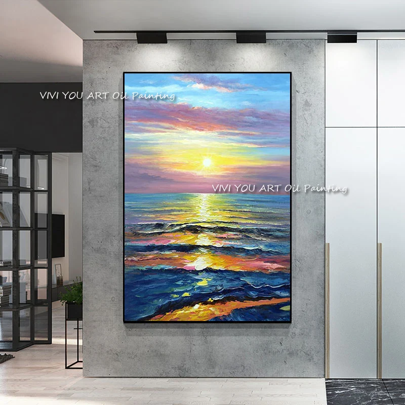 100% Handmade New Decorative Art Thick Oil Colorful Sunset Painting Canvas Modern Abstract Landscape Wall Picture Painting Decor
100% Handmade New Decorative Art Thick Oil Colorful Sunset Painting Canvas Modern Abstract Landscape Wall Picture Painting Decor