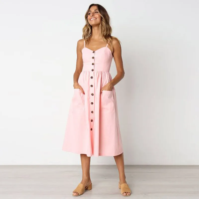 Oufisun Summer Stripe Womne Dress Casual Sexy V Neck Spaghetti Strap Backless Pocket Dresses Fashion Single Breasted Party Dress
Oufisun Summer Stripe Womne Dress Casual Sexy V Neck Spaghetti Strap Backless Pocket Dresses Fashion Single Breasted Party Dress
