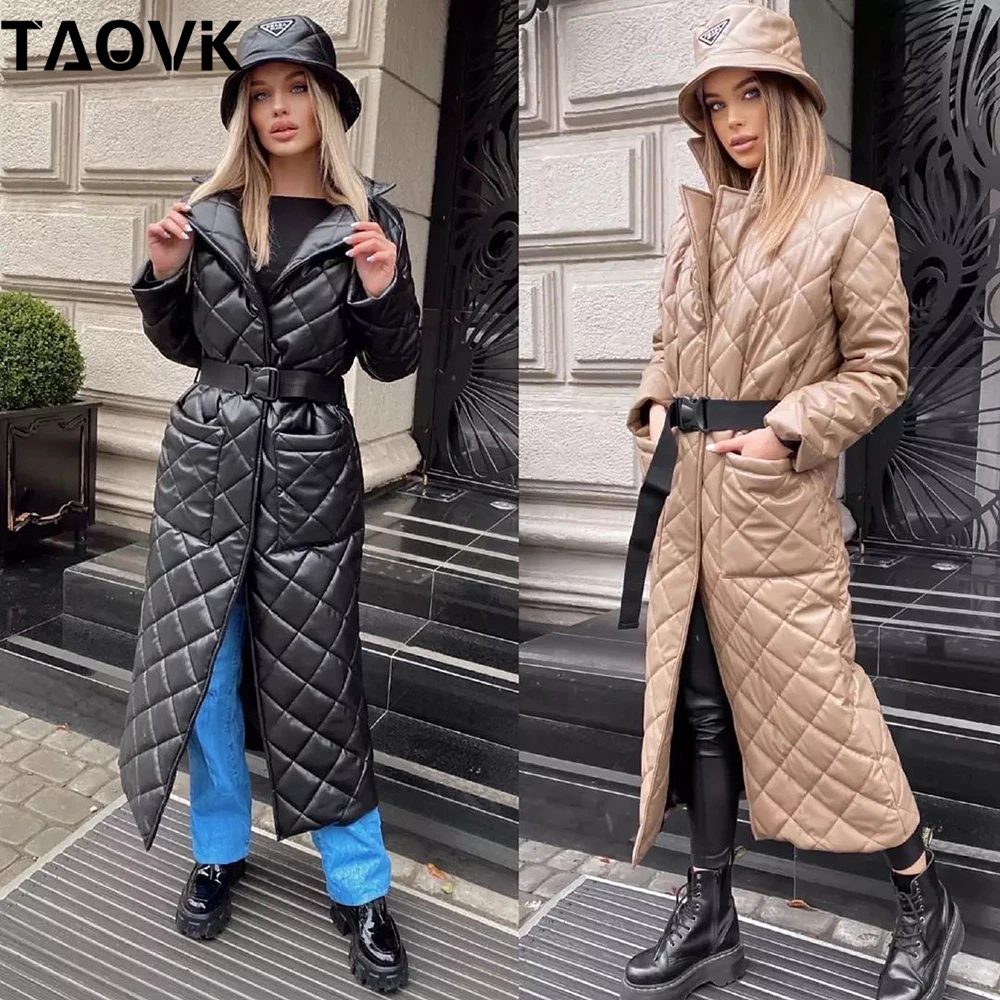 Женская длинная куртка на хлопковом наполнителе TAOVK, Куртки из искусственной кожи с воротником-стойкой и ромбовидной формой, женские парки ...
Женская длинная куртка на хлопковом наполнителе TAOVK, Куртки из искусственной кожи с воротником-стойкой и ромбовидной формой, женские парки ...