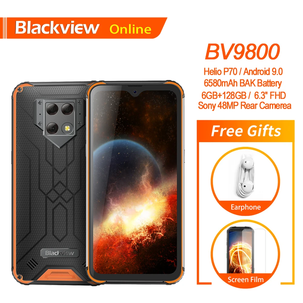 Blackview BV9800 водонепроницаемый смартфон экран 6580 дюйма 6 ГБ + 128 Гб Android 9 0|Смартфоны| |