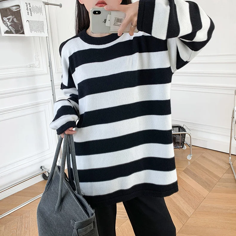 Women Letters Striped Knitted Sweater O-Neck Laides Long Sleeve 2021 Early Autumn Knitwear Jumper Female Pullover Tops
Women Letters Striped Knitted Sweater O-Neck Laides Long Sleeve 2021 Early Autumn Knitwear Jumper Female Pullover Tops
