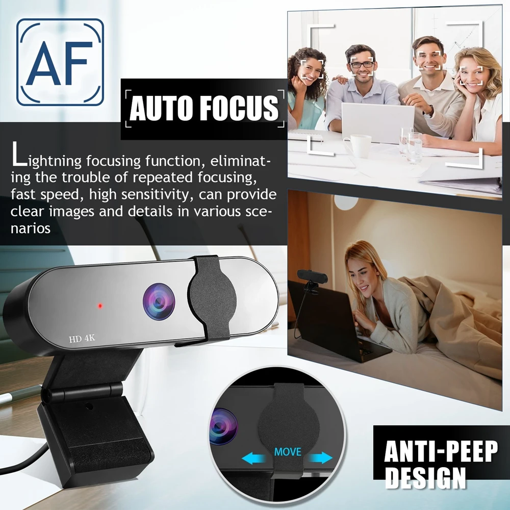 2K 4K Webcam Full HD 1080P Camera 30fps Computer Web Cam Wide Angle Auto Focus Camera With Tripod Built-In Microphone&2 Speakers
2K 4K Webcam Full HD 1080P Camera 30fps Computer Web Cam Wide Angle Auto Focus Camera With Tripod Built-In Microphone&2 Speakers