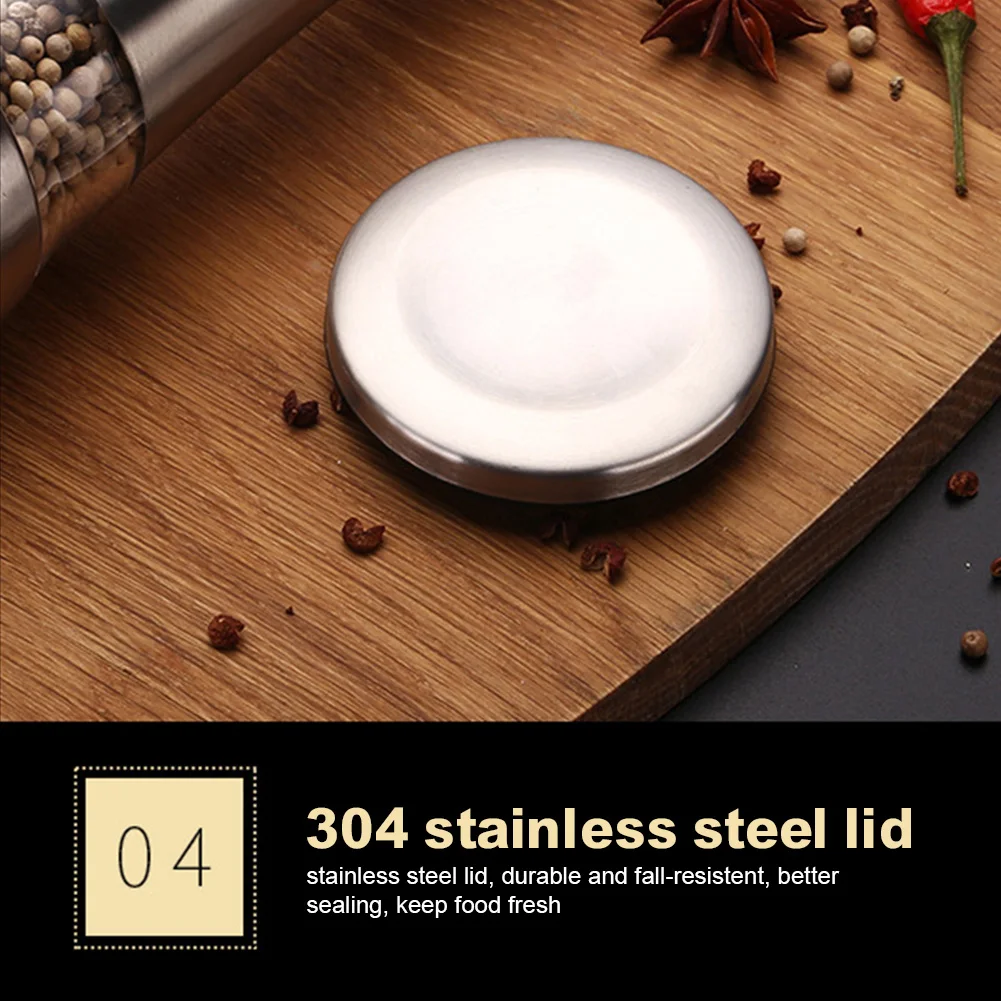 Salt and pepper grinder stainless steel condiment grinder adjustable kitchen salt grinder seasoning kitchen tool accessories
Salt and pepper grinder stainless steel condiment grinder adjustable kitchen salt grinder seasoning kitchen tool accessories