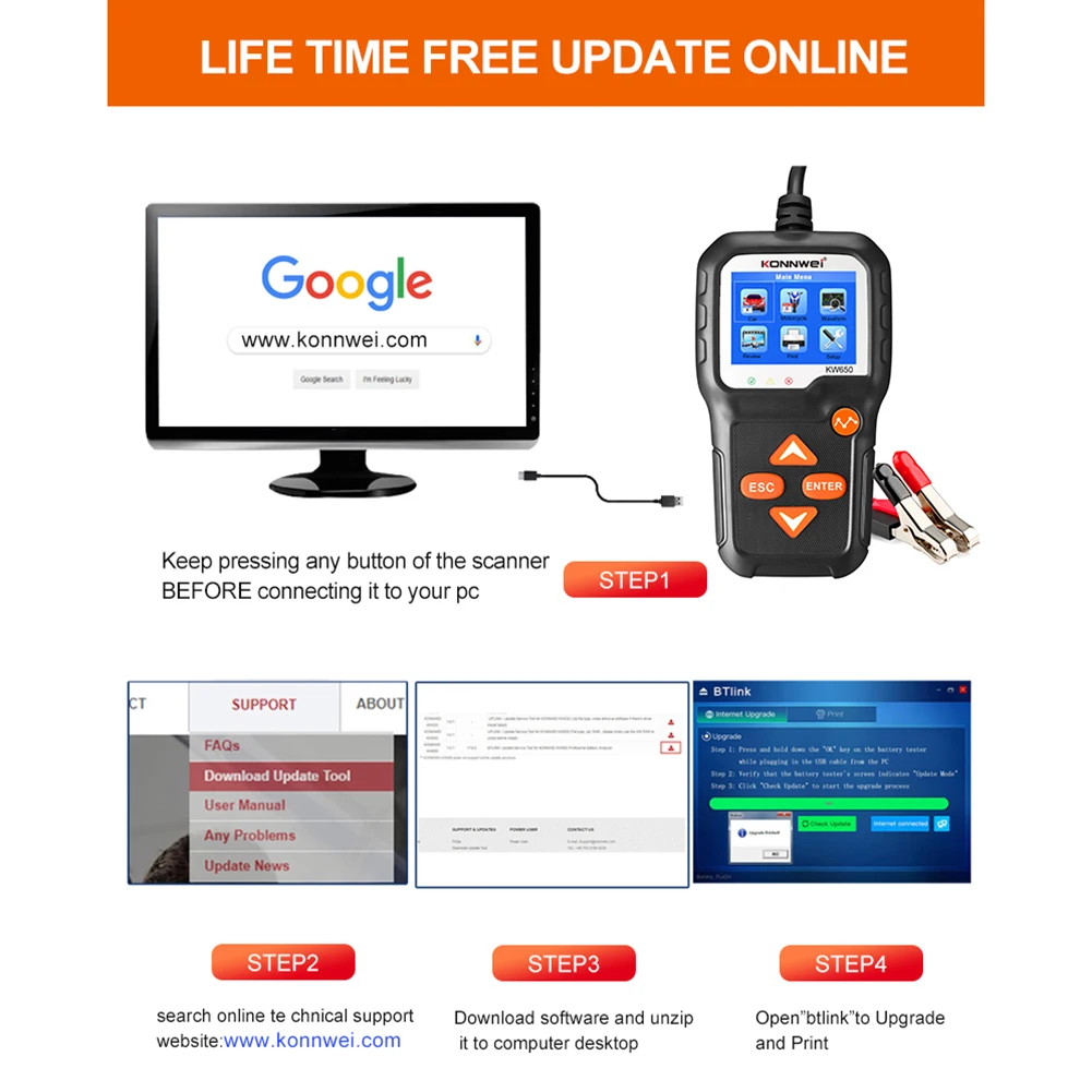 KW650 Car Battery Tester Charger 6-16V Input 100-2000 CCA Automotive Load Diagnosis Tool for Car/Boat/Motorcycle KW650
KW650 Car Battery Tester Charger 6-16V Input 100-2000 CCA Automotive Load Diagnosis Tool for Car/Boat/Motorcycle KW650