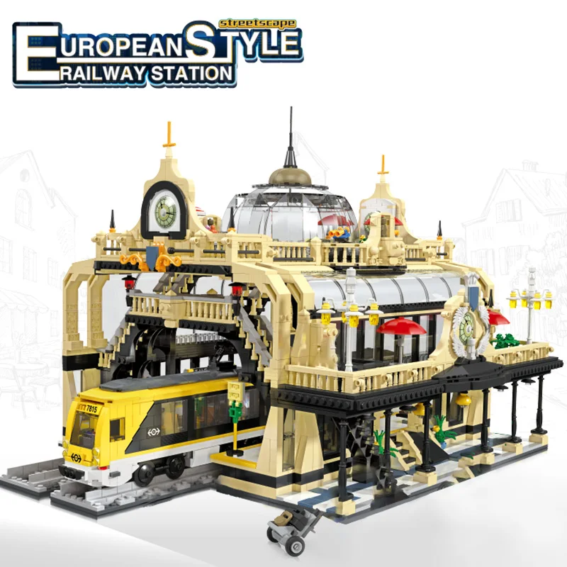 3950pcs European Railway Train Station Building Blocks Techniced Architecture Assembled Bricks Birthday Gift Toys for Boy Kid
3950pcs European Railway Train Station Building Blocks Techniced Architecture Assembled Bricks Birthday Gift Toys for Boy Kid