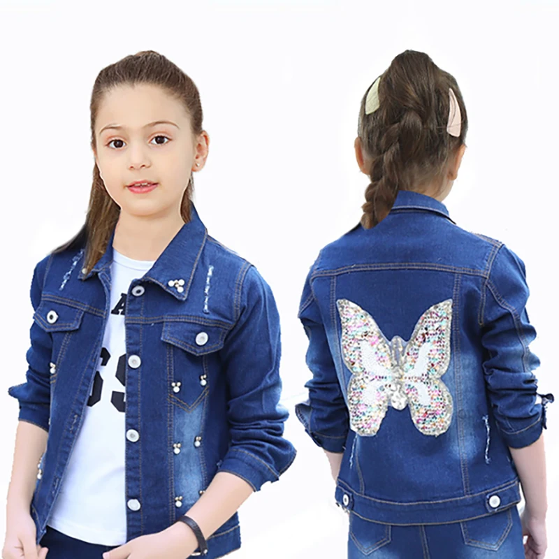 Girl casual denim printed butterfly Mickey long sleeve lapel jacket jacket for baby spring and Autumn fashion design
Girl casual denim printed butterfly Mickey long sleeve lapel jacket jacket for baby spring and Autumn fashion design