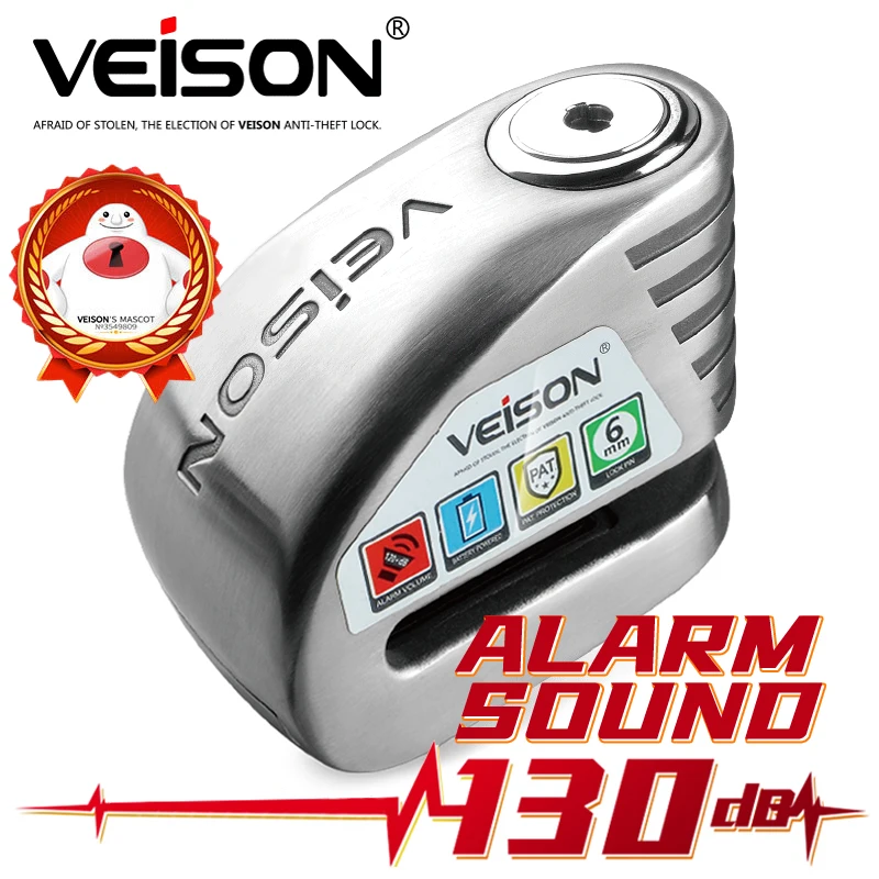 VEISON Motorcycle Alarm 130dB Anti-theft Motorcycle Lock Bicycle Alarm 304 Stainless Steel Disc Quad Lock Bike Lock MotoPadlock
VEISON Motorcycle Alarm 130dB Anti-theft Motorcycle Lock Bicycle Alarm 304 Stainless Steel Disc Quad Lock Bike Lock MotoPadlock