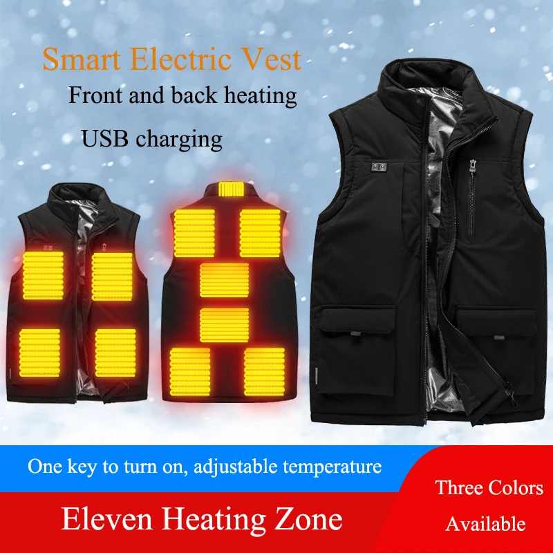 Winter Outdoor 11 Areas Electric Heated Vest Jackets USB Electric Heating Clothes Dual-mode Cotton Coat Hunt Thermal Warm Jacket
Winter Outdoor 11 Areas Electric Heated Vest Jackets USB Electric Heating Clothes Dual-mode Cotton Coat Hunt Thermal Warm Jacket