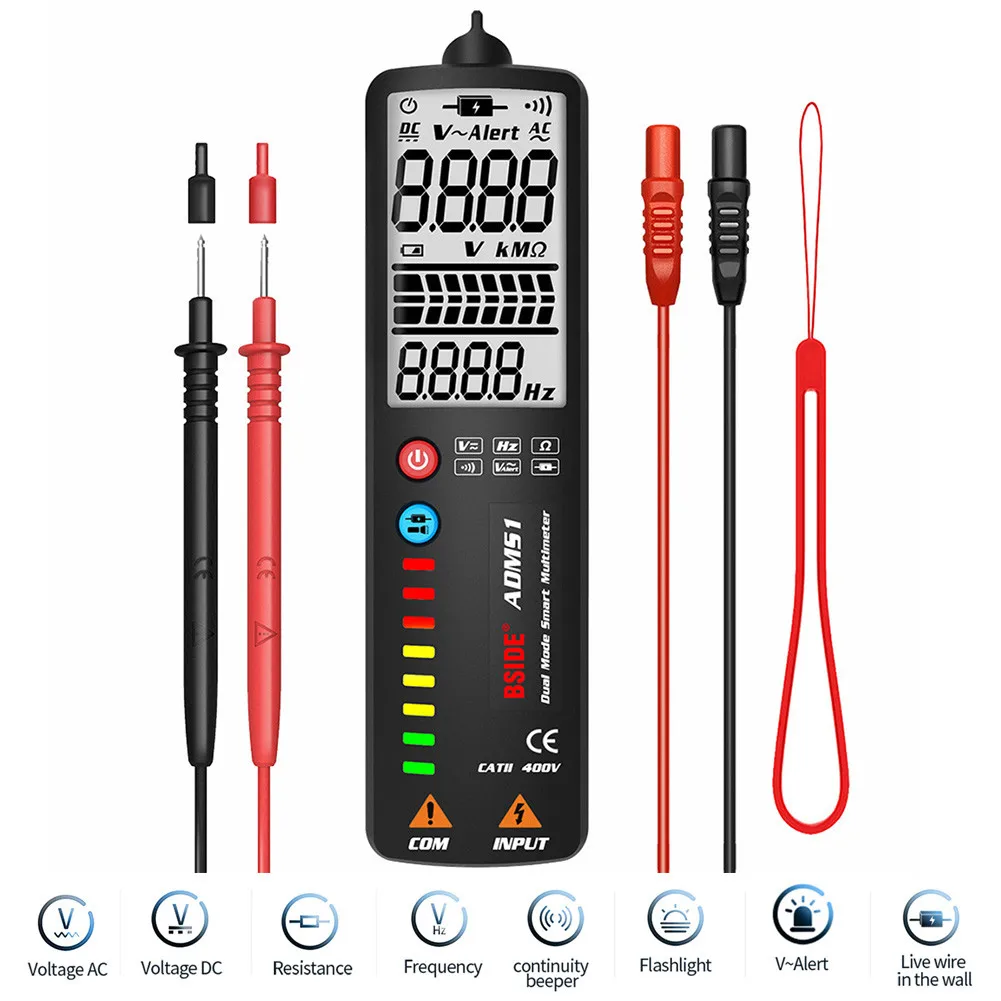 ADMS1/CL Digital Multimeter Tester LCD Screen ADMS1A/ADMS1Q Voltage Resistance Indicator Alarm Beep Sounds Electric Tools
ADMS1/CL Digital Multimeter Tester LCD Screen ADMS1A/ADMS1Q Voltage Resistance Indicator Alarm Beep Sounds Electric Tools