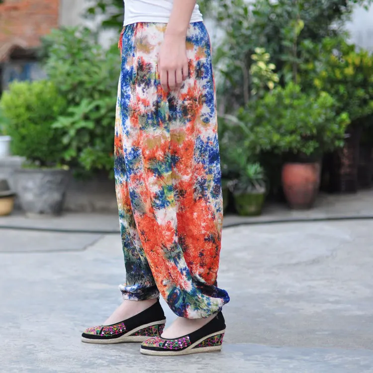 Dyeing Cotton Silk Nepalese National Ink Freehand Large Crotch Pants Plus Size Streetwear Boho Harajuku Pantalon Femme
Dyeing Cotton Silk Nepalese National Ink Freehand Large Crotch Pants Plus Size Streetwear Boho Harajuku Pantalon Femme