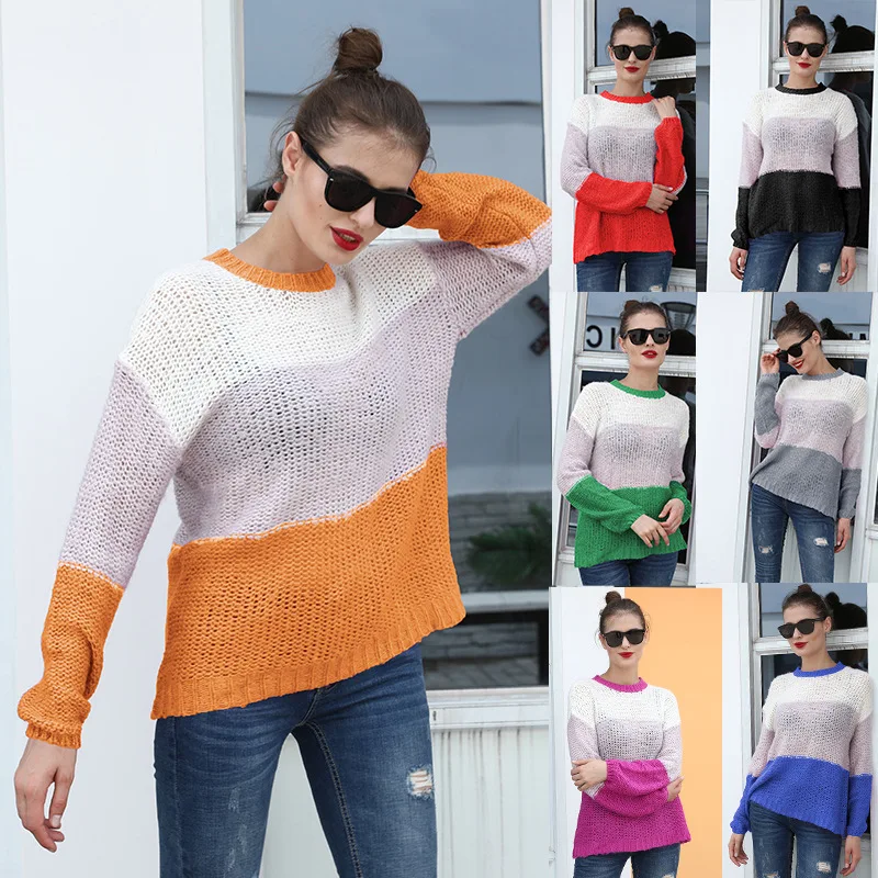 Женский пуловер из смешанной шерсти свободный свитер в Корейском стиле
