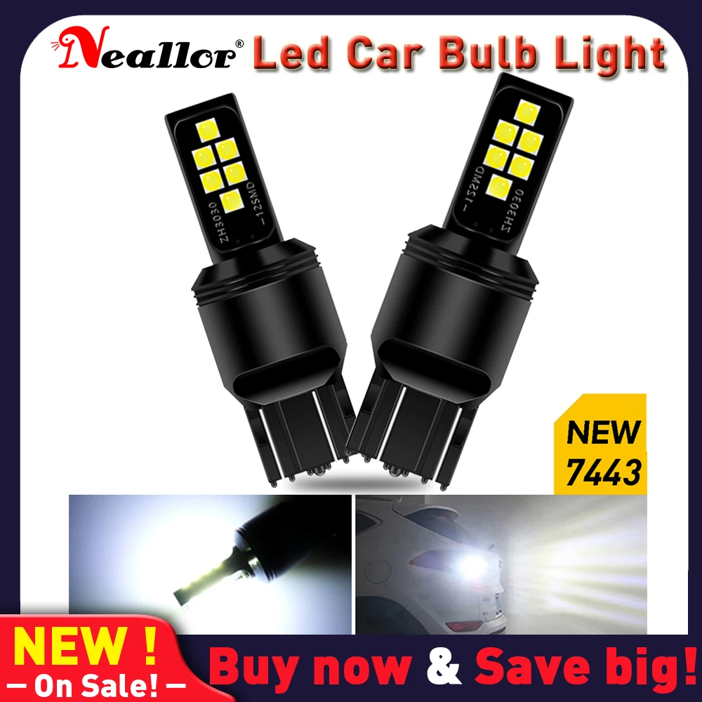 

2x T20 LED 7440 WY21W W21W Led Bulbs 7443 W21/5W Led P21W Super Bright 3030SMD Backup Reversing Light for Car Signal Lamp BA15S