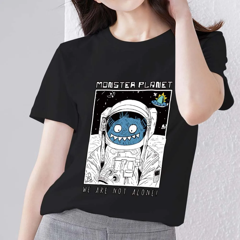 T-shirt Women's Self-cultivation Anime Cute Space Monster Printing Series Pattern Round Neck Commuter Casual Top Black T-shirt
T-shirt Women's Self-cultivation Anime Cute Space Monster Printing Series Pattern Round Neck Commuter Casual Top Black T-shirt