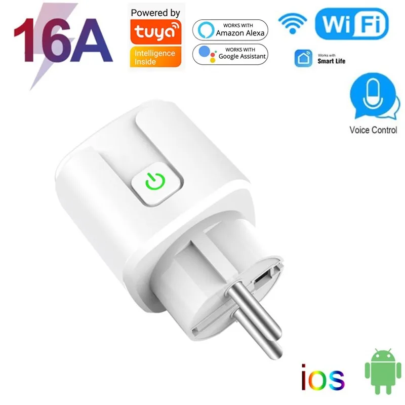 WiFi Smart Plug 16A EU Smart Power Socket Tuya Smart Life APP Remote Control Voice Timer Switch Works with Alexa Google
WiFi Smart Plug 16A EU Smart Power Socket Tuya Smart Life APP Remote Control Voice Timer Switch Works with Alexa Google