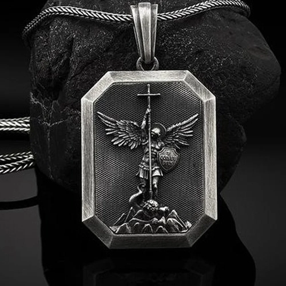 Angel Guardian Titanium Steel Men's Old Vintage Pendant Necklace Long Sweater Chain Necklace Pendant
Angel Guardian Titanium Steel Men's Old Vintage Pendant Necklace Long Sweater Chain Necklace Pendant