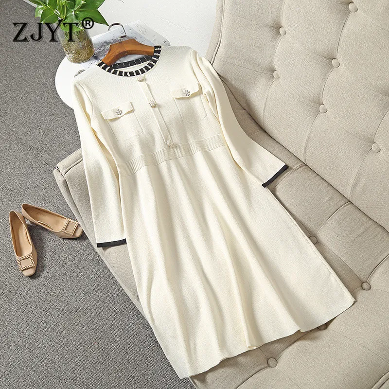 Runway Fashion Women's Autumn Winter Clothes 2021 New Long Sleeve BeadingO Neck Solid Knitting Sweater Dresss Casual Vestidos
Runway Fashion Women's Autumn Winter Clothes 2021 New Long Sleeve BeadingO Neck Solid Knitting Sweater Dresss Casual Vestidos