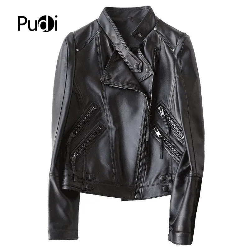 PUDI New Women Genuine Sheep Leather Coat Lady Simple Style Sheepskin Jacket Fall/winter Coats A27304-2
PUDI New Women Genuine Sheep Leather Coat Lady Simple Style Sheepskin Jacket Fall/winter Coats A27304-2