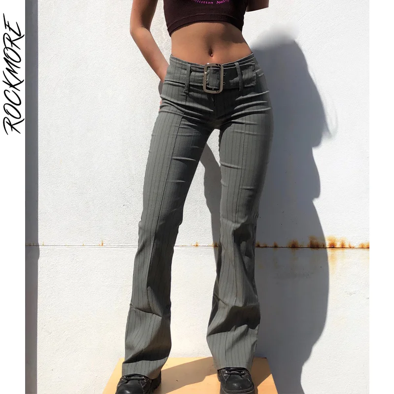 Rockmore Vintage Low Waist Pants With Belt Women Skinny Flare Trousers Streetwear Casual Slim Femme Joggers Sweatpants Korean
Rockmore Vintage Low Waist Pants With Belt Women Skinny Flare Trousers Streetwear Casual Slim Femme Joggers Sweatpants Korean