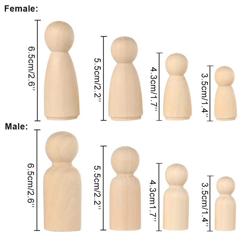 50pcs DIY Handmade Wooden Blank Doll Unpainted Family Wood Dolls Baby Toy Weddings Decor Children's Creative Painted
50pcs DIY Handmade Wooden Blank Doll Unpainted Family Wood Dolls Baby Toy Weddings Decor Children's Creative Painted
