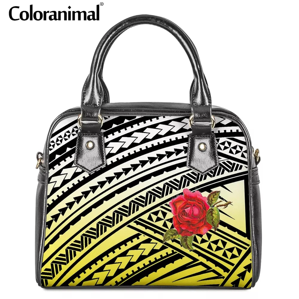 Coloranimal Beauty Hawaiian Polynesian Rose Flower Printed Women Tote Handbag PU Leather High Qulity Shoulder Bag for Ladies Hot
Coloranimal Beauty Hawaiian Polynesian Rose Flower Printed Women Tote Handbag PU Leather High Qulity Shoulder Bag for Ladies Hot