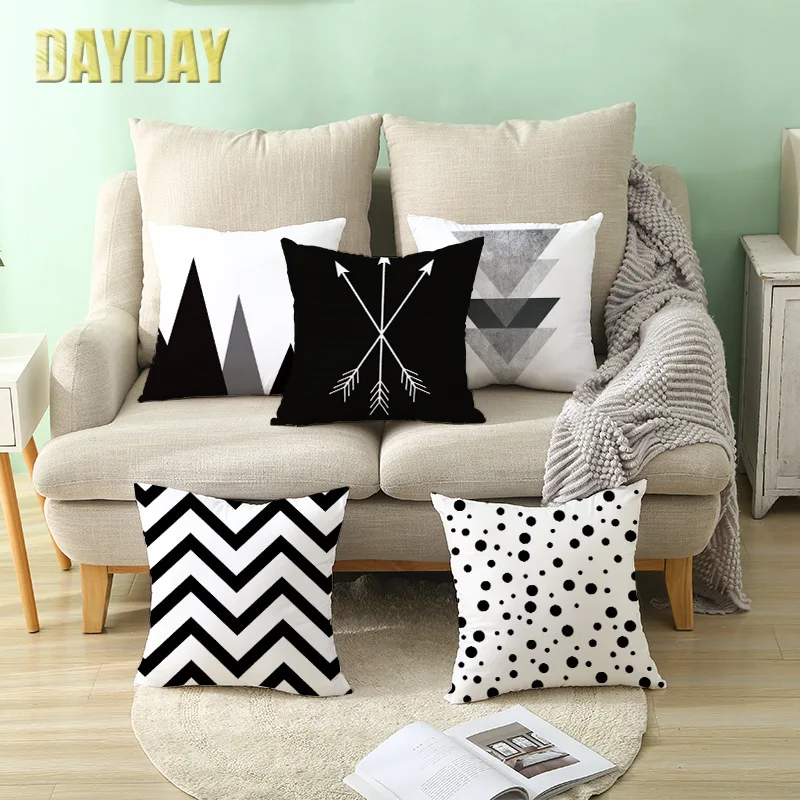 DAYDAY Black and White Polyester Printing Cushion Chair Cover Cojines Decorativos Para Sofá Car Home Decoration Pillowcase 45*45
DAYDAY Black and White Polyester Printing Cushion Chair Cover Cojines Decorativos Para Sofá Car Home Decoration Pillowcase 45*45