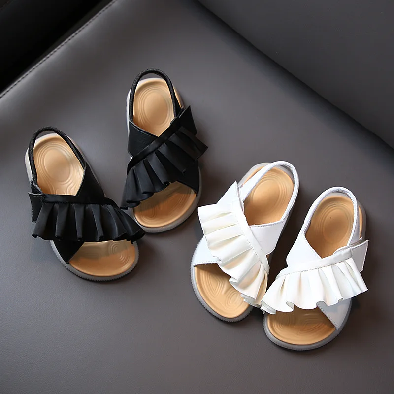 

Ruffled Girls Sandals Princess Shoes 2021 Summer New Children's Baby Soft Bottom Non-slip Sandal Sandalias Para Bebe Kids Shoes
