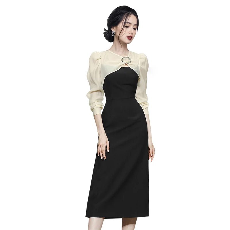 Black tight Foraml Dress one piece korean ladies autumn Sexy long SLeeve office club Dresses for women
Black tight Foraml Dress one piece korean ladies autumn Sexy long SLeeve office club Dresses for women