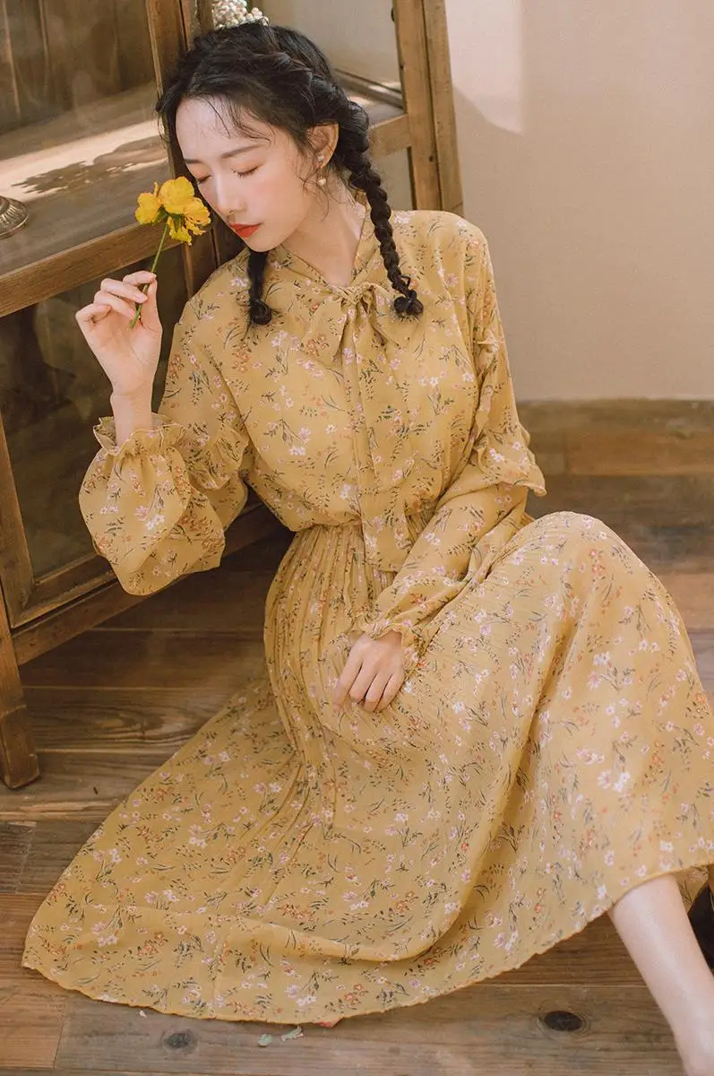 COIGARSAM Ruffles Women dress New Spring Full Sleeve Floral Print Dresses Ginger z3372
COIGARSAM Ruffles Women dress New Spring Full Sleeve Floral Print Dresses Ginger z3372
