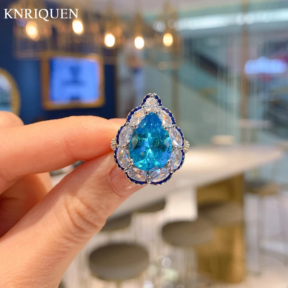 2021 Trend 10*14mm Water Drop Aquamarine Gemstone Lab Diamond Party Rings for Women Charms Wedding Fine Jewelry Gift Wholesale
2021 Trend 10*14mm Water Drop Aquamarine Gemstone Lab Diamond Party Rings for Women Charms Wedding Fine Jewelry Gift Wholesale