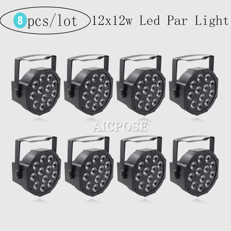 Светодиодный Par прожектор RGBW 4 в 1 8 шт./лот 12x12 Вт с DMX512 управлением светильник