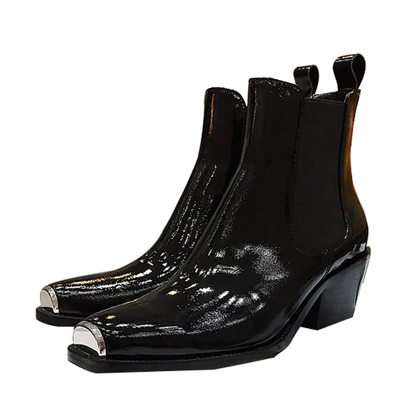 Square Metal Toe Women Ankle Boots Chunky Heel Botas Mujer Genuine Leather Ladies Chelsea Boots Sexy Botas Mujer
Square Metal Toe Women Ankle Boots Chunky Heel Botas Mujer Genuine Leather Ladies Chelsea Boots Sexy Botas Mujer