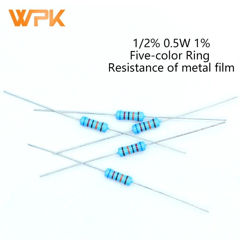 100Pcs 1/2W Metal Film Resistor 0R-22M 1% Tolerance 0.82R 2R 7.5R 8.2R 24R 30R 39R 43R 220R 620R 1K 1.3K 4.3K 10 Ohm Resistance
100Pcs 1/2W Metal Film Resistor 0R-22M 1% Tolerance 0.82R 2R 7.5R 8.2R 24R 30R 39R 43R 220R 620R 1K 1.3K 4.3K 10 Ohm Resistance